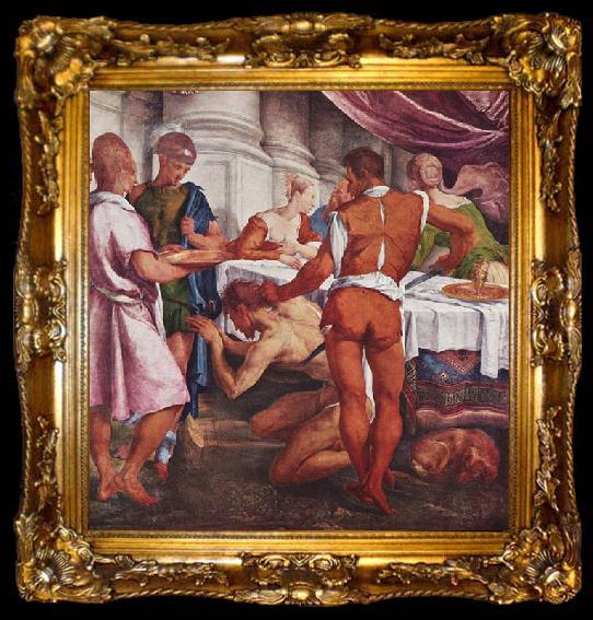 framed  Follower of Jacopo da Ponte Enthauptung Johannes des Taufers, ta009-2
